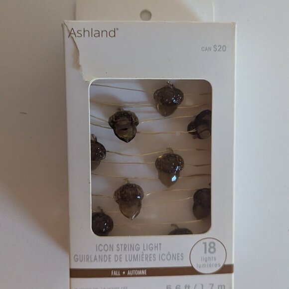 NWT Brown Acorn 18 String Lights Timer Autumn Home Decor Nature Trees Ashland - Picture 2 of 10